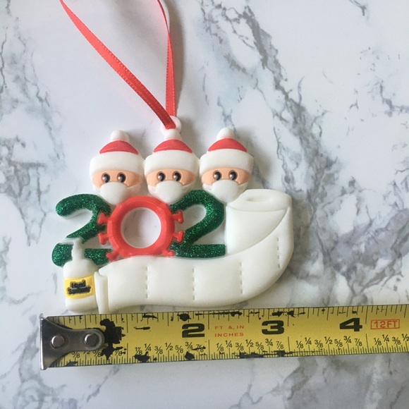 Family of 3 2020 Coronavirus Quarantine Ornament - Picture 5 of 7